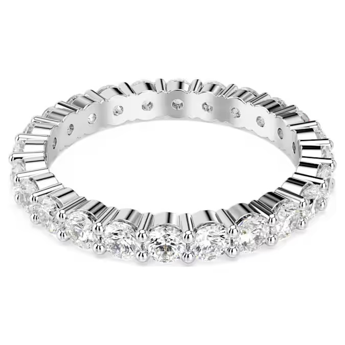 Open Matrix Ring Matrix Vittore Ring, Round Cut, White, Silver-tone Finish - Swarovski ...