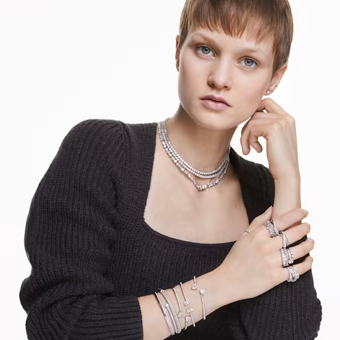 Hyperbola Ringen Hyperbola Ring, Mixed Cuts, White, Rhodium Plated - Swarovski Official